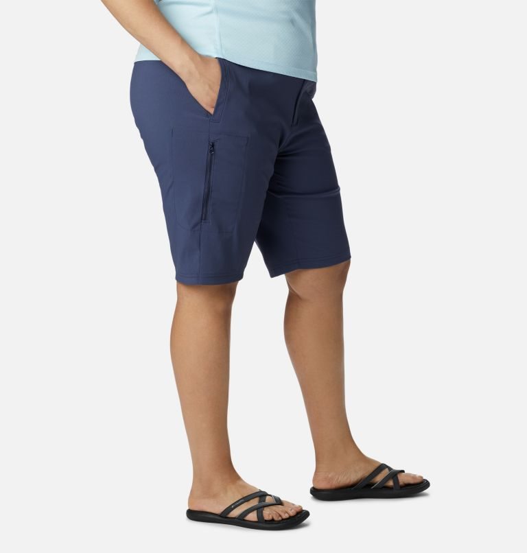 Women's Columbia On The Go Long Shorts Navy | Plus Size CA-O8C5L